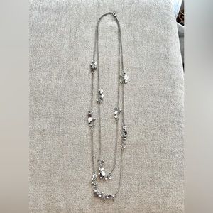 36” Silvertone layered lightweight necklace